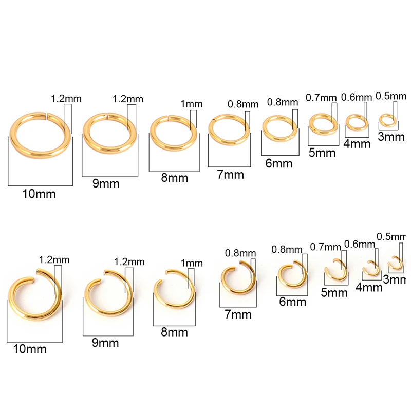 100-200 개 스테인레스 스틸 오픈 점프 링 분할 링 커넥터 Diy 보석 찾기 액세서리 도매 용품