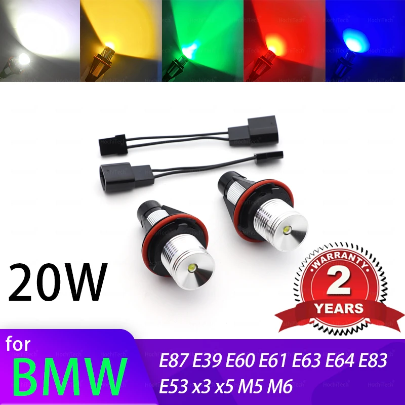 BMW E87 E39 M5 E60 E61 E63 E64 M6 E65 E66 E83 X3 E53 X5 2000-2008 화이트 밝은 20W LED 천사 눈 마커 전구 램프 title=BMW E87 E39 M5 E60 E61 E63 E64 M6 E65 E66 E83 X3 E53 X5 2000-2008 화이트 밝은 20W LED 천사 눈 마커 전구 램프 