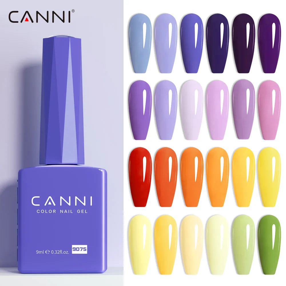 CANNI 헤마 프리 네일 젤 광택제, 반영구 네일 탈수기, 프라이머 9ml, 프랑스 화려한 색상, 크리스마스 레드 컬러 컬렉션