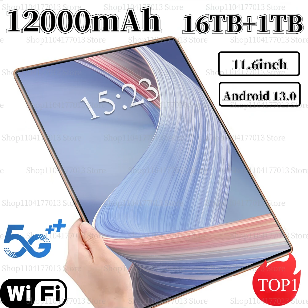 와이파이 블루투스 네트워크 태블릿, 안드로이드 13.0, 11.6 인치, 16GB RAM, 1TB ROM, 16 32MP, 12000mAh, 10 코어, 5G 태블릿, 신제품 title=와이파이 블루투스 네트워크 태블릿, 안드로이드 13.0, 11.6 인치, 16GB RAM, 1TB ROM, 16 32MP, 12000mAh, 10 코어, 5G 태블릿, 신제품 