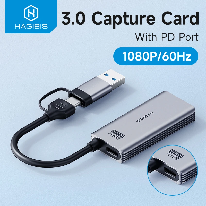 Hagibis USB 3.0 비디오 캡처 카드, 100W PD 포함, 메타 퀘스트 3, 아이패드 HDMI에서 USB C 타입 게이밍 라이브 스트리밍 비디오 녹음기 title=Hagibis USB 3.0 비디오 캡처 카드, 100W PD 포함, 메타 퀘스트 3, 아이패드 HDMI에서 USB C 타입 게이밍 라이브 스트리밍 비디오 녹음기 