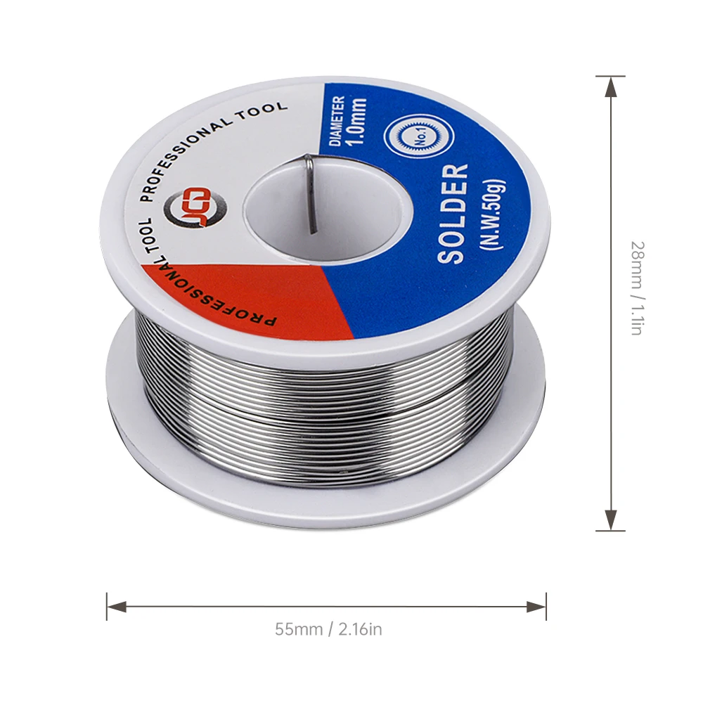 JCD 납땜 와이어, 주석 납 주석 와이어 용융 송진 코어 납땜 와이어 롤, 50g, 0.6, 0.8, 1.0, 1.2, 1.5mm, 60/40 FLUX 2.0%, 45FT