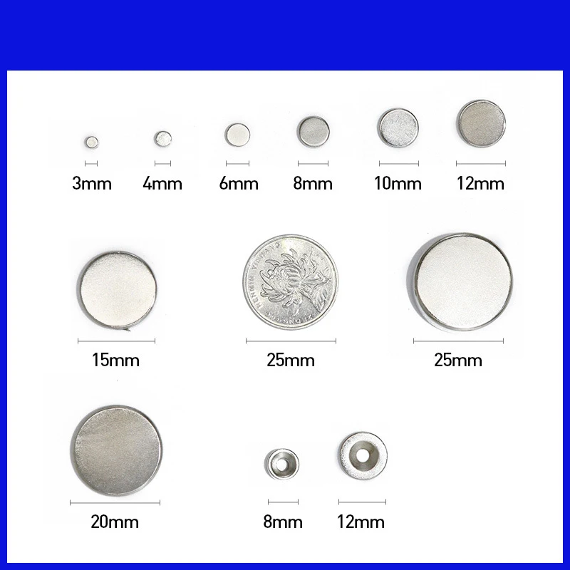 초강력 자석 원형 자석 NdFeB, 1x1, 2x1, 3x2, 3x3, 4x1, 4x2, 5x1, 6x1, 7x1, 8x1mm 네오디뮴 자석, 강력한 디스크