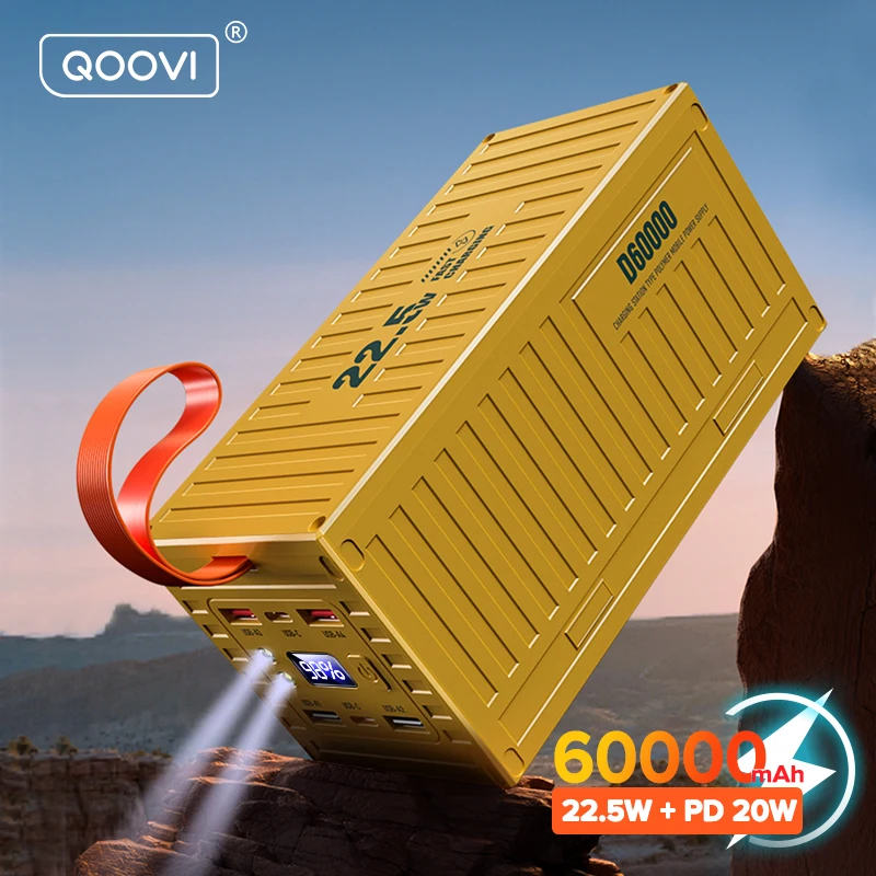 QOOVI 보조배터리 22.5W PD QC 3.0 충전기, 보조베터리 대용량 배터리, 파워 스테이션, 아이폰 샤오미 고속 충전, 60000mAh title=QOOVI 보조배터리 22.5W PD QC 3.0 충전기, 보조베터리 대용량 배터리, 파워 스테이션, 아이폰 샤오미 고속 충전, 60000mAh 