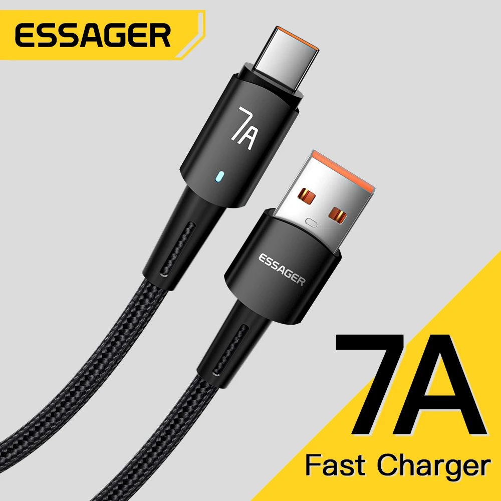 Essager USB C 타입 케이블 고속 충전 와이어, OPPO Oneplus Huawei P40 P30 삼성 Realme USB C 충전기 데이터 코드, 7A 100W, 100W title=Essager USB C 타입 케이블 고속 충전 와이어, OPPO Oneplus Huawei P40 P30 삼성 Realme USB C 충전기 데이터 코드, 7A 100W, 100W 