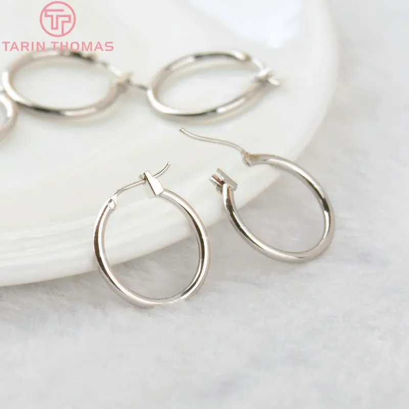 (2418)10PCS 18MM 20MM 24K 골드 컬러 도금 황동 라운드 귀걸이 고리 고품질 Diy 쥬얼리 귀걸이 액세서리