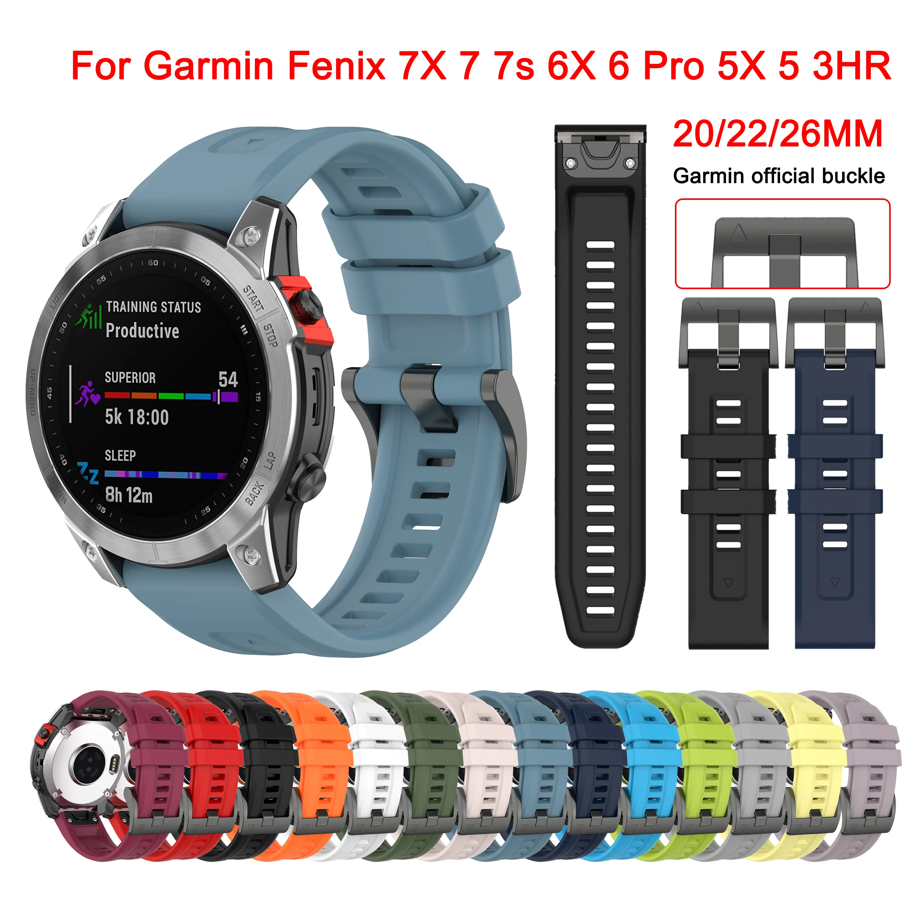 Amazfit 20 22 26mm 실리콘 스트랩 Garmin fenix 7X 7 7S 6X 6 Pro 6S 5 5X Plus 스마트 워치 밴드 팔찌 fenix 7 6 Correa title=Amazfit 20 22 26mm 실리콘 스트랩 Garmin fenix 7X 7 7S 6X 6 Pro 6S 5 5X Plus 스마트 워치 밴드 팔찌 fenix 7 6 Correa 