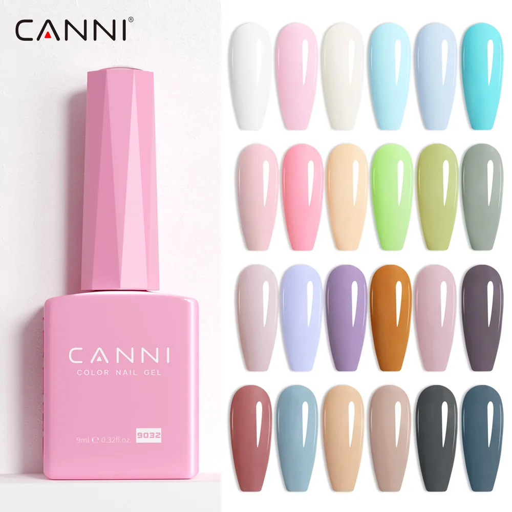 CANNI 헤마 프리 네일 젤 광택제, 반영구 네일 탈수기, 프라이머 9ml, 프랑스 화려한 색상, 크리스마스 레드 컬러 컬렉션