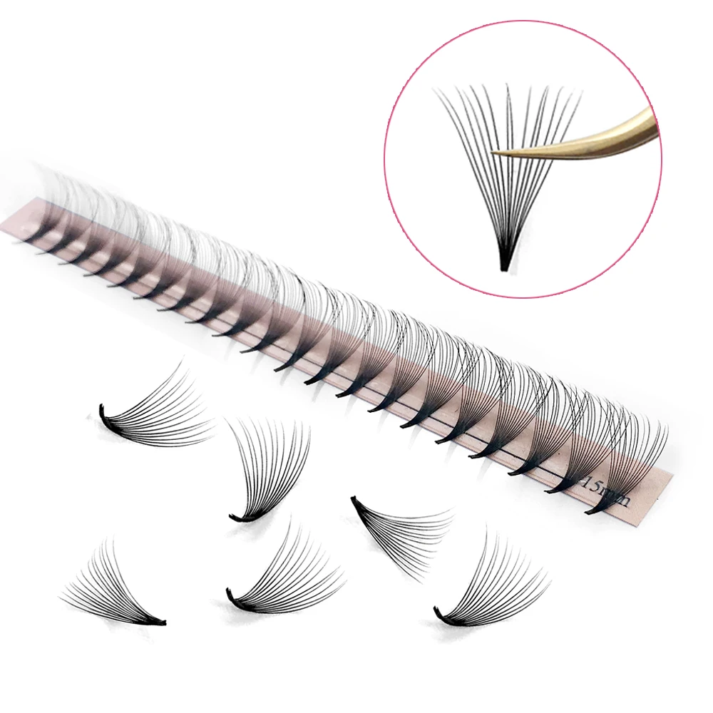 여신 프리메이드 볼륨 팬, 인조 밍크, 개별 속눈썹 연장, 뾰족한 스템, 320 팬, 4D, 5D, 6D, 7D, 8D, 10D, 12D, 14D, 16D, 20D