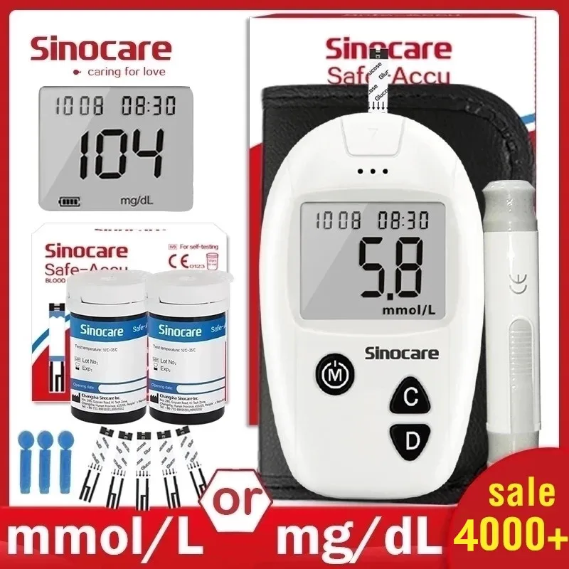 Sinocare Safe-Accu 혈당 계량기 키트, 당뇨병 테스터, 50/100 테스트 스트립, 란셋 의료용 혈당 모니터 title=Sinocare Safe-Accu 혈당 계량기 키트, 당뇨병 테스터, 50/100 테스트 스트립, 란셋 의료용 혈당 모니터 