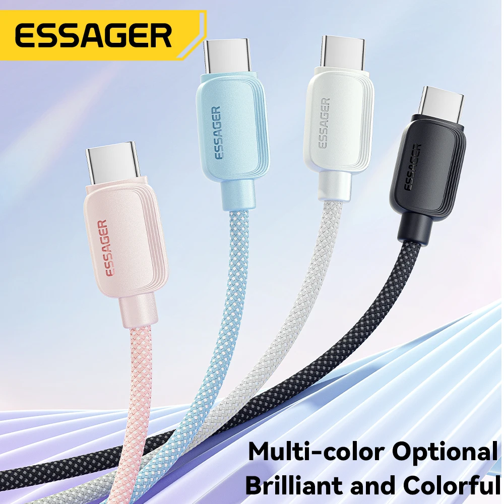 Essager 샤오미 원플러스 삼성용 USB C 타입 케이블, 화웨이 아너 88W PD 고속 충전 충전기, USB A 데이터 코드 케이블, 7A, 100W