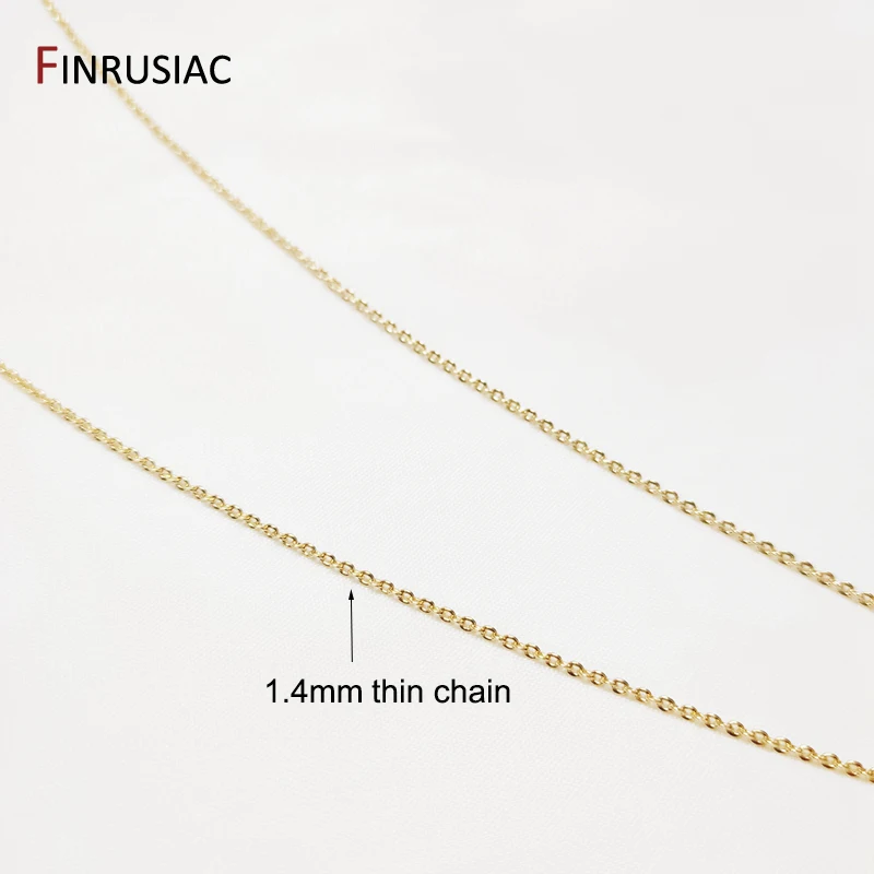 1.4mm 두께 50cm 길이 진짜 골드 도금 금속 얇은 체인 목걸이 만들기, DIY 쥬얼리 만들기 체인 도매