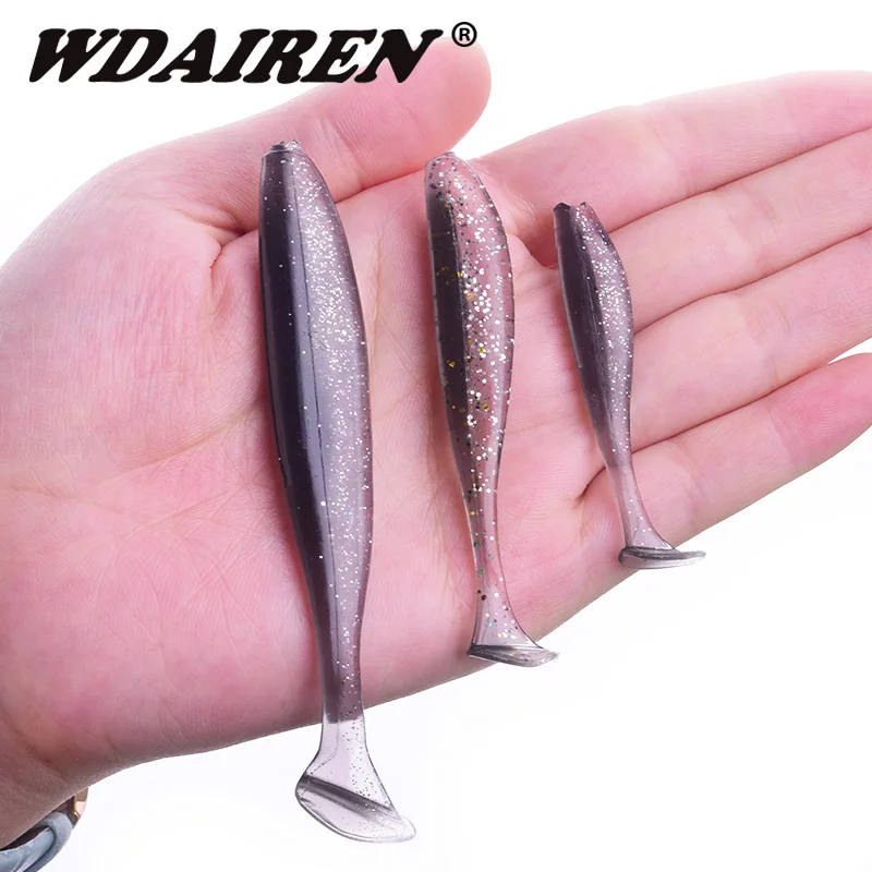 Proleurre Shad Worm 인공 실리콘 스윔베이트, 95mm, 75mm, 50mm, T 테일, 지깅, 워블러, 낚시 루어, 배스, 파이크, 스윔베이트