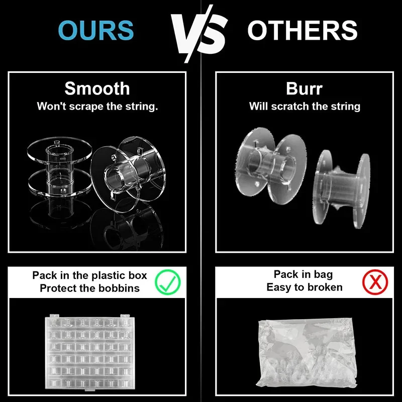 투명 재봉틀 보빈 스풀 플라스틱 보관함, 가정용 DIY 재봉 액세서리 도구, 25 개