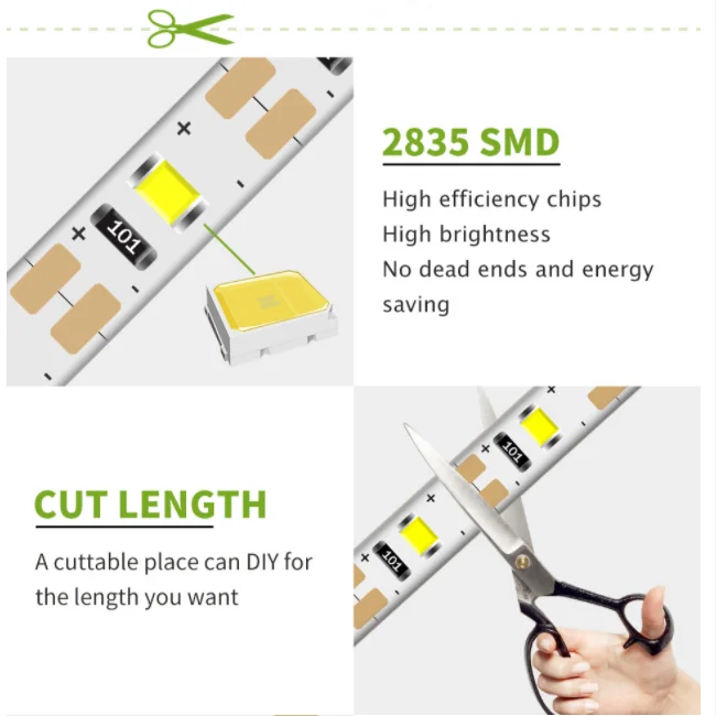 USB LED 스트립 라이트, 따뜻한 차가운 화이트 핑크 그린 블루 레드 SMD 리본, 방수 캐비닛 조명, 5V 3528, 1 m, 5 m