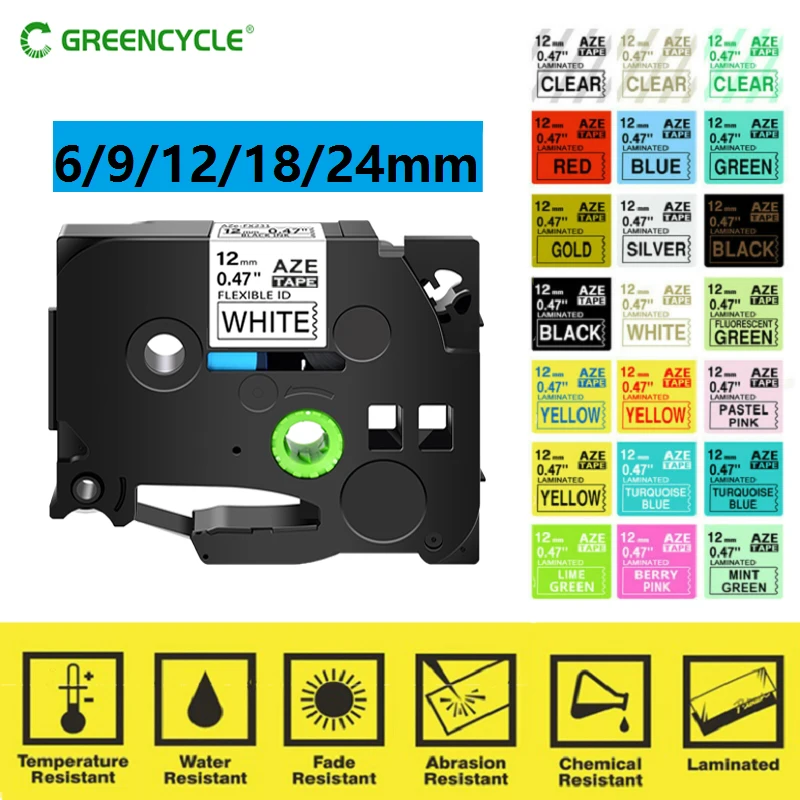 GREENCYCLE 231 라벨 테이프, 브라더 P-Touch 라벨 메이커 호환, TZ TZE 131 231 431 531 631 731 리본, 6mm, 9mm, 12mm, 1 개 title=GREENCYCLE 231 라벨 테이프, 브라더 P-Touch 라벨 메이커 호환, TZ TZE 131 231 431 531 631 731 리본, 6mm, 9mm, 12mm, 1 개 