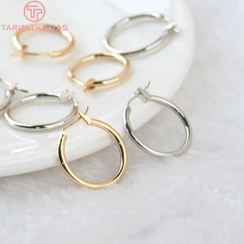 (2418)10PCS 18MM 20MM 24K 골드 컬러 도금 황동 라운드 귀걸이 고리 고품질 Diy 쥬얼리 귀걸이 액세서리