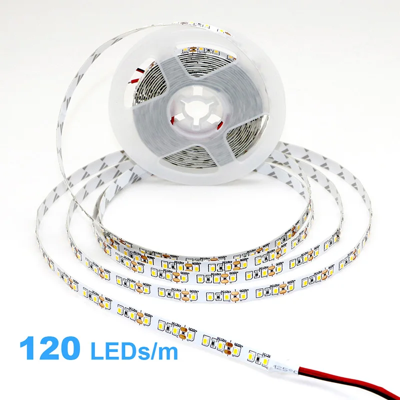 2835 5M 300 600 1200LED 스트립, DC 12V 24V 120LED/m 가정용 방수 IP65 램프 스트립, 유연하고 절단 가능한 소프트 램프 바