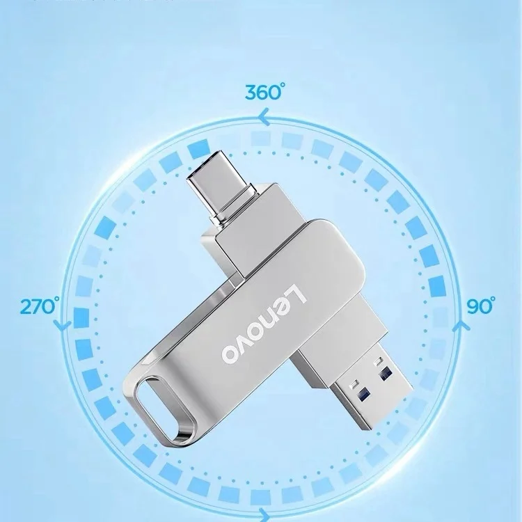 레노버 USB 3.0 플래시 드라이브 금속 펜 드라이브, 방수 고속 플래시 디스크, 미니 메모리 스틱, 2TB, 1TB, 512G