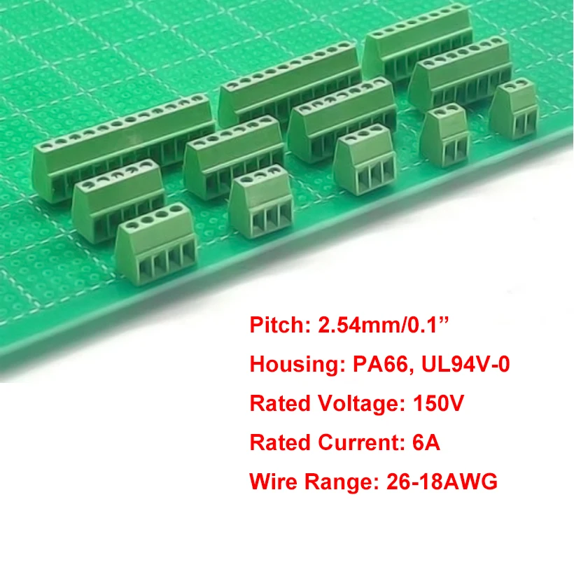 와이어용 미니 PCB 나사 터미널 블록 커넥터, KF128, 2.54mm, 0.1 인치 피치, 2P, 3P, 4P, 5P, 6P, 7P, 8P, 9P, 10P, 12P, 16P 터미널