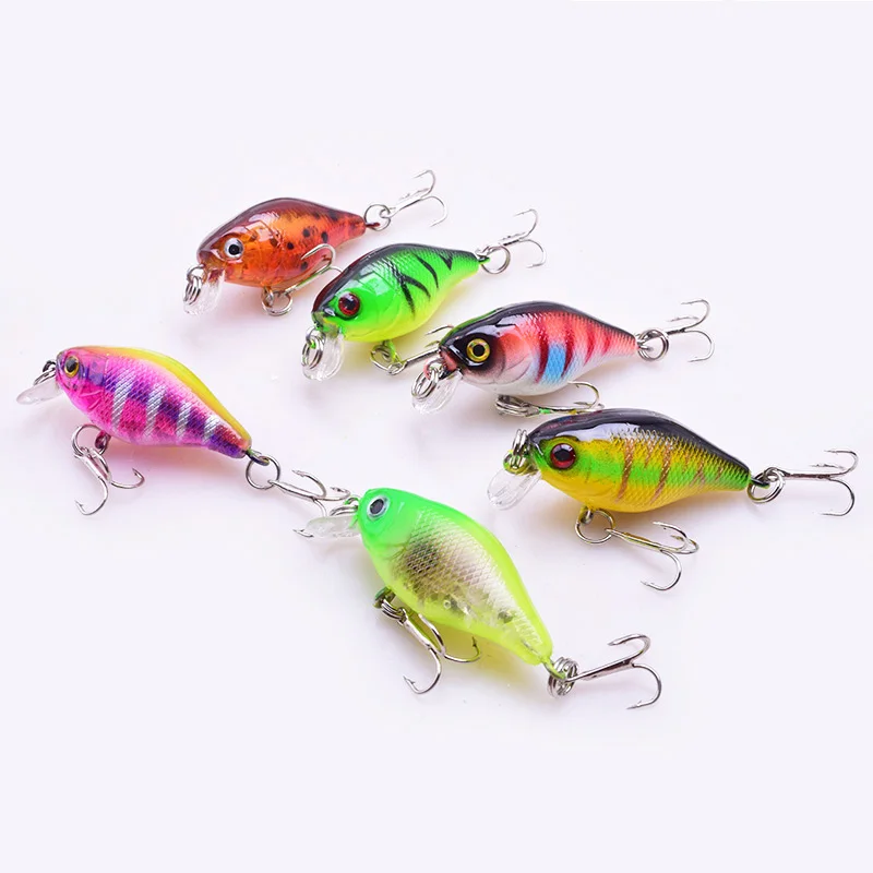 1Pcs Crankbait 미노 낚시 미끼 45mm 4g Wobblers 인공 하드 미끼 부동 농어 미끼 플라스틱 물고기 낚시 태클