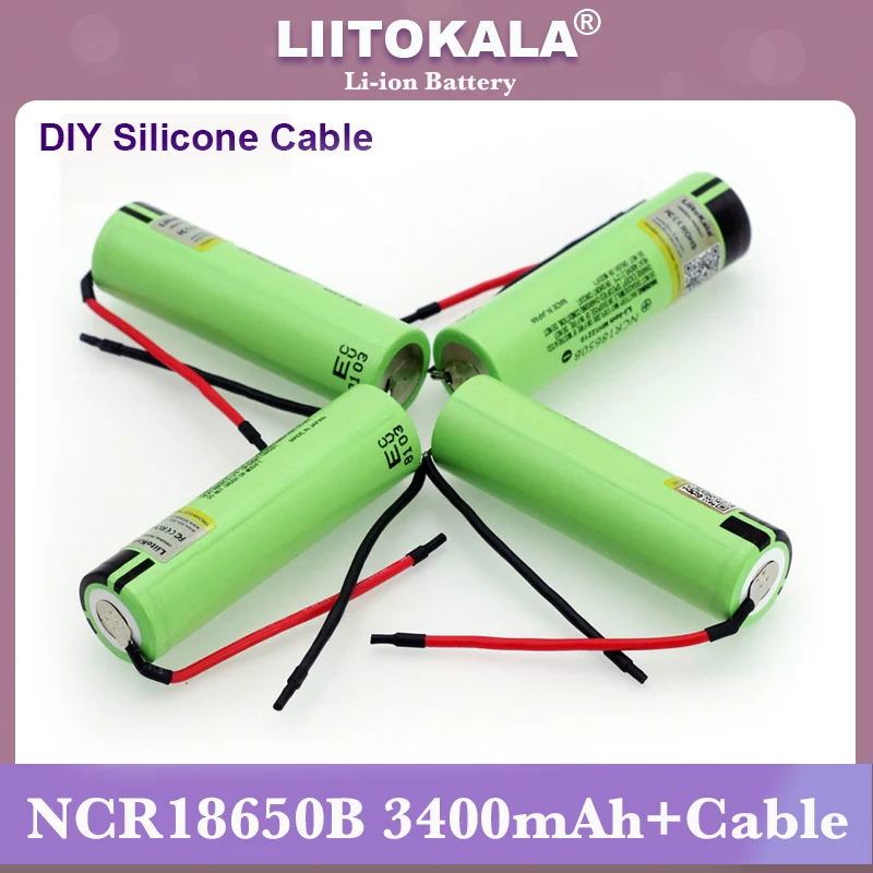 LiitoKala-뉴 오리지널 리튬 이온 충전식 배터리 NCR18650B, 3.7v, 3400mAh, 실리카 젤 케이블, DIY title=LiitoKala-뉴 오리지널 리튬 이온 충전식 배터리 NCR18650B, 3.7v, 3400mAh, 실리카 젤 케이블, DIY 