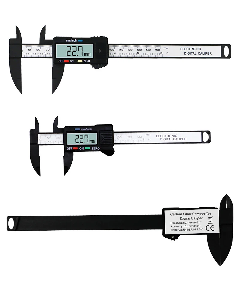 디지털 캘리퍼스 6 인치 전자 버니어 캘리퍼스 100mm 캘리퍼 마이크로 미터 디지털 눈금자 측정 도구 150mm 0.1mm, 캘리퍼스 마이크로 미터