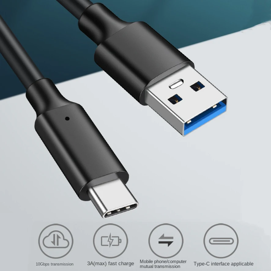 고속 충전 3.0 충전 케이블, USB A to C타입 3.2 데이터 전송, USB C SSD 하드 디스크 케이블, PD 60W 3A, USB3.2, 10Gbps