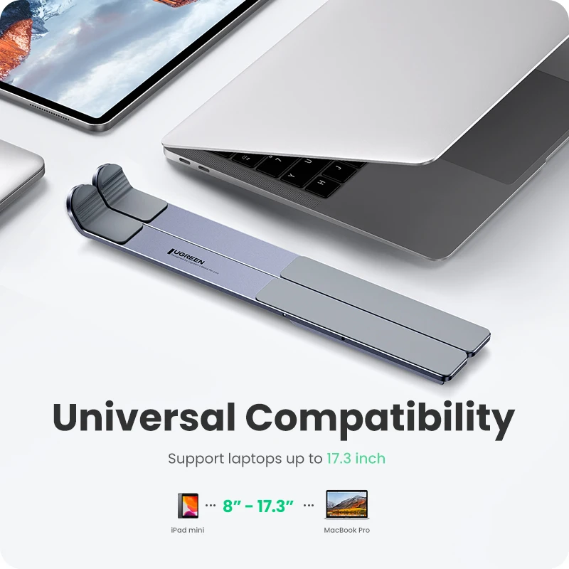 UGREEN 노트북 스탠드 홀더 Macbook Air Pro 접이식 알루미늄 수직 노트북 스탠드 노트북 지원 Macbook Pro Tablet Stand