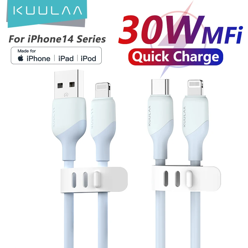 KUULAA USB C 라이트닝 MFi 케이블, 아이폰 고속 충전 케이블, PD 30W, USB C타입, 아이폰 14 13 12 11 프로 맥스 X XS XR 8 용 title=KUULAA USB C 라이트닝 MFi 케이블, 아이폰 고속 충전 케이블, PD 30W, USB C타입, 아이폰 14 13 12 11 프로 맥스 X XS XR 8 용 