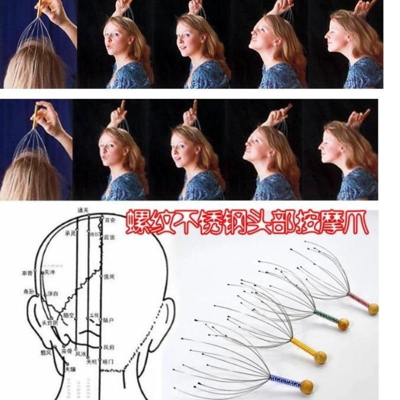 머리 마사지기 머리 긁기 문어 두피, 비 소울 추출기, 신성 도구, 건강 및 건강한 모발 추출