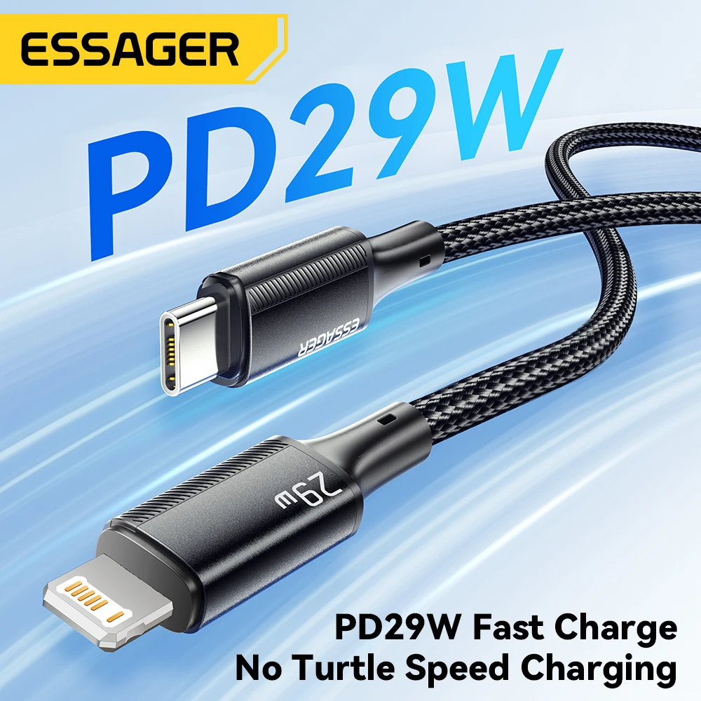 Essager 아이폰용 USB C 타입 케이블, 아이패드 맥북용 조명 날짜 와이어, 고속 충전 케이블, 아이폰 14, 13, 12, 11 프로 맥스, 8 플러스, 20W