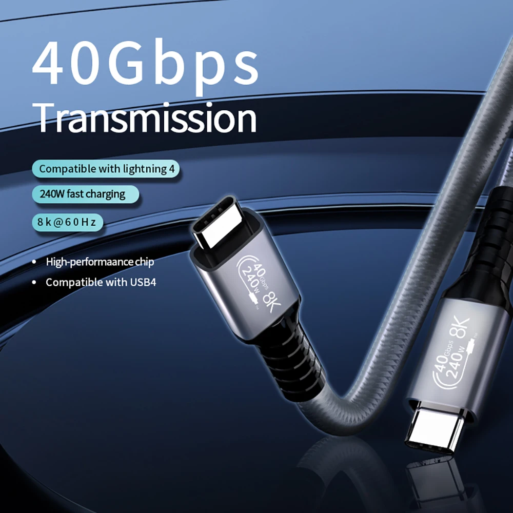 UGOURD USB C타입 고속 충전 케이블, eGPU용 데이터 전송 케이블, 썬더볼트 3, 40Gbps, 240W