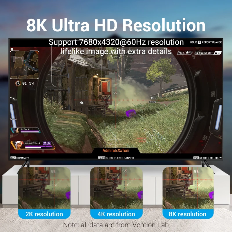 Vention 디스플레이 포트 1.4 케이블, 8K 60Hz, 4K HDR 165Hz 디스플레이 포트 오디오 케이블, 비디오 PC 노트북 TV 디스플레이 포트, 1.4 DP 케이블 1.2