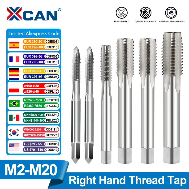 XCAN-오른손 스레드 탭 HSS 기계 플러그 메트릭 나사 탭, 드릴 스레드 도구, M2 M3 M4 M6 M7 M8 M10 M12 M14, 1 개 title=XCAN-오른손 스레드 탭 HSS 기계 플러그 메트릭 나사 탭, 드릴 스레드 도구, M2 M3 M4 M6 M7 M8 M10 M12 M14, 1 개 