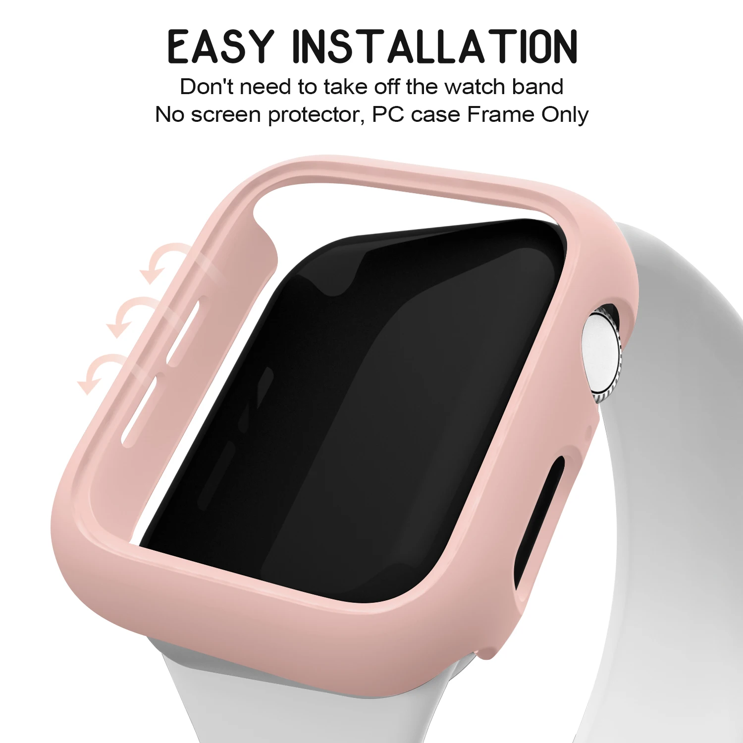 Apple Watch SE 용 패션 매트 보호 케이스 커버 7 6 5 4 3 PC 범퍼 41mm 44mm 38mm 42mm 45mm, iWatch 프레임용 하드 쉘