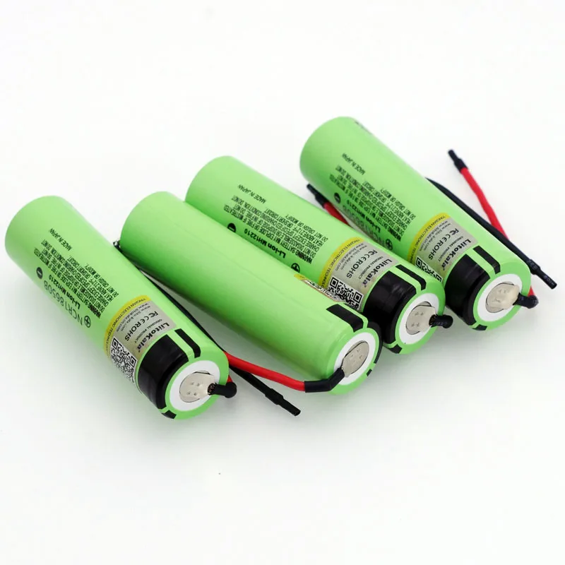 LiitoKala-뉴 오리지널 리튬 이온 충전식 배터리 NCR18650B, 3.7v, 3400mAh, 실리카 젤 케이블, DIY