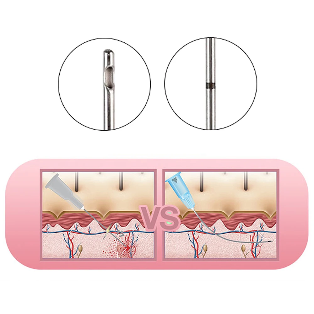 일회용 무딘 팁 캐뉼라 바늘 필러 주입용, 요산 페이셜 필링 코, 18G, 21G, 22G, 23G, 25G, 27G, 30G, 1 박스, 50 개