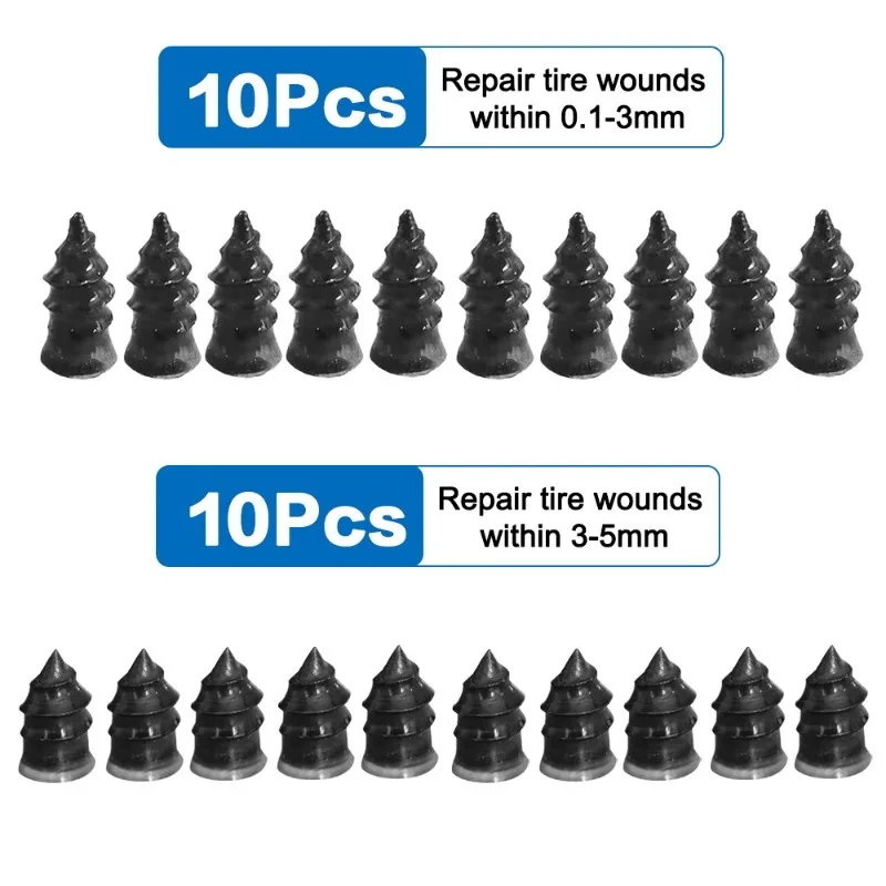 타이어 펑크 수리 못, 자동차 오토바이 스쿠터 자전거 진공 타이어 수리, 고무 금속 못 세트, 자동차 타이어 액세서리