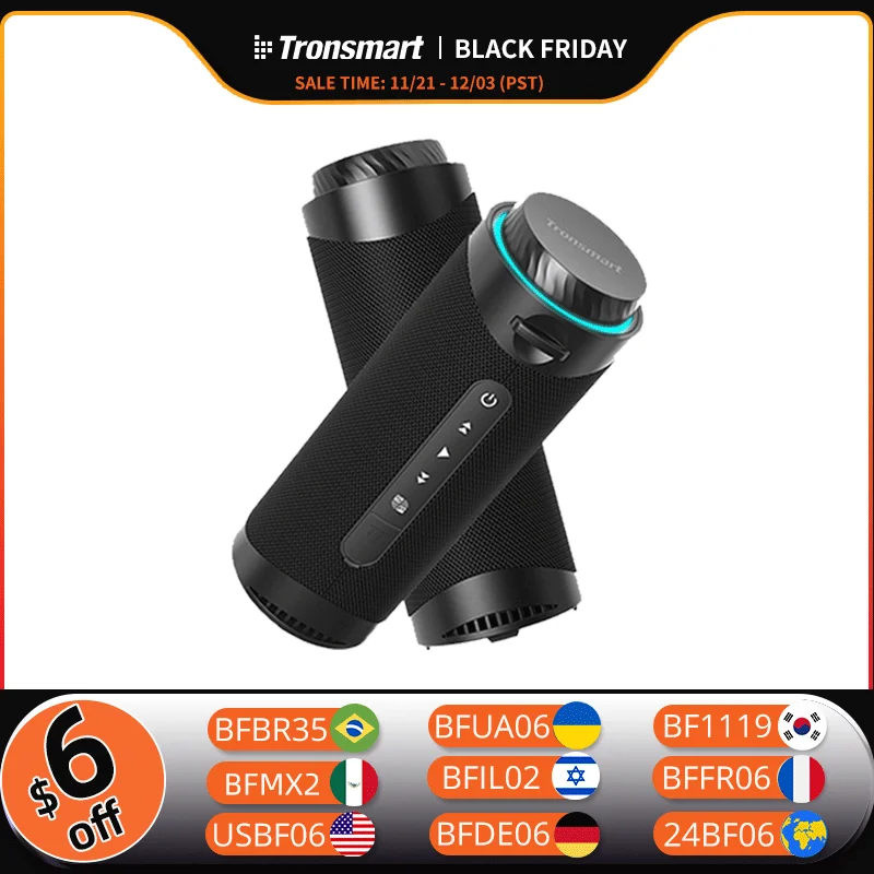 Tronsmart T7 스피커 블루투스 스피커, 360 도 서라운드 사운드, 블루투스 5.3, LED 모드, 트루 무선 스테레오 앱 title=Tronsmart T7 스피커 블루투스 스피커, 360 도 서라운드 사운드, 블루투스 5.3, LED 모드, 트루 무선 스테레오 앱 