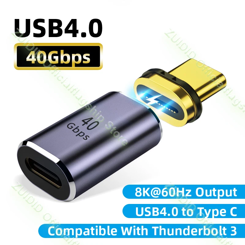 USB4.0 Thunderbolt3 마그네틱 어댑터 고속 충전 자석 컨버터 케이블, USB C 타입, 40Gbps, 100W, 8K, 60Hz, USB C 타입 어댑터 title=USB4.0 Thunderbolt3 마그네틱 어댑터 고속 충전 자석 컨버터 케이블, USB C 타입, 40Gbps, 100W, 8K, 60Hz, USB C 타입 어댑터 