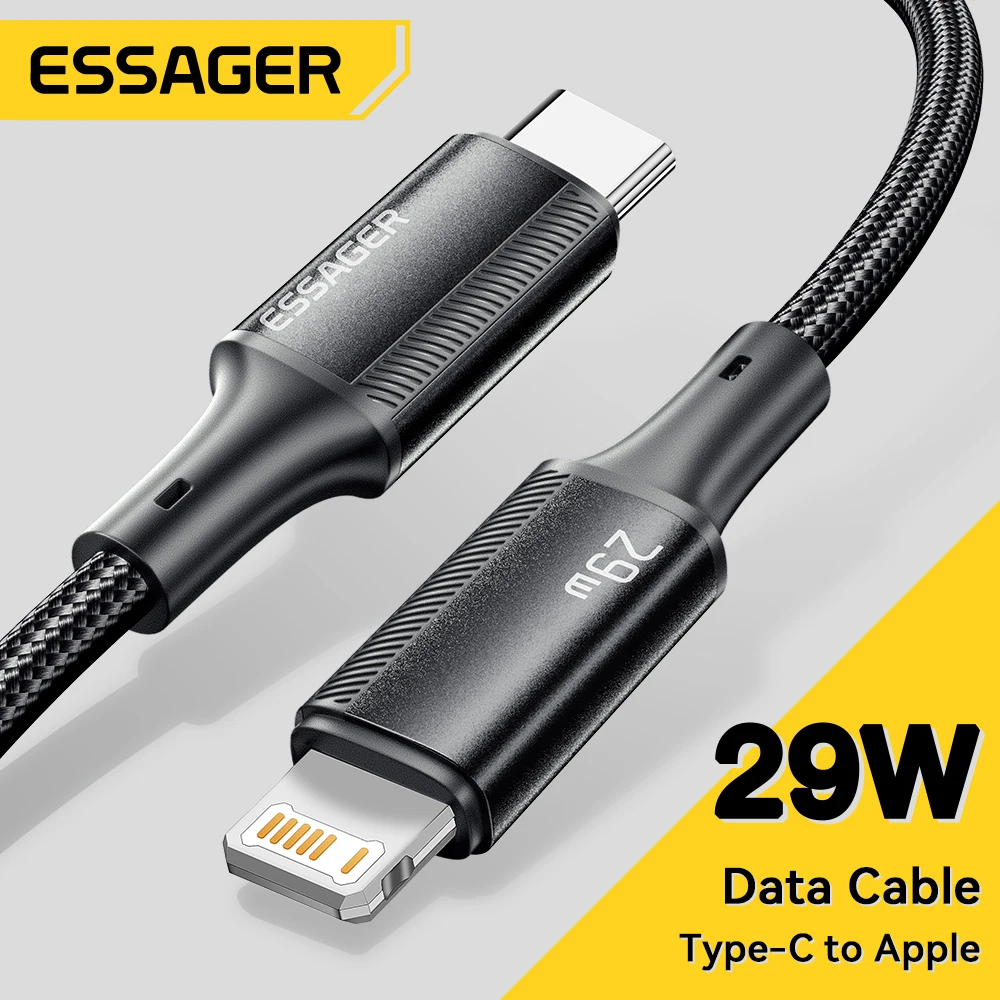 Essager 아이폰용 USB C 타입 케이블, 아이패드 맥북용 조명 날짜 와이어, 고속 충전 케이블, 아이폰 14, 13, 12, 11 프로 맥스, 8 플러스, 20W title=Essager 아이폰용 USB C 타입 케이블, 아이패드 맥북용 조명 날짜 와이어, 고속 충전 케이블, 아이폰 14, 13, 12, 11 프로 맥스, 8 플러스, 20W 