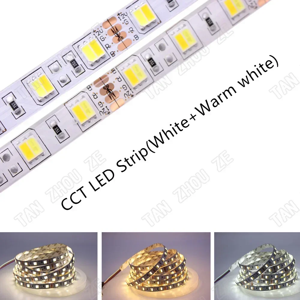 SMD 5050 RGB LED 스트립, 방수 5M, 300LED, DC 12V, 24V, CCT, RGBCCT, RGBW, RGBWW, 따뜻한 화이트, NW, 피타 LED 조명 스트립