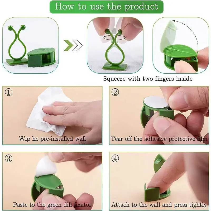 식물 등반 벽 고정 클립, 등나무 덩굴 고정 장치, 자체 접착 후크, 보이지 않는 정원 바인딩 클립, 벽 스티커 클립, 10 개, 30 개, 50 개