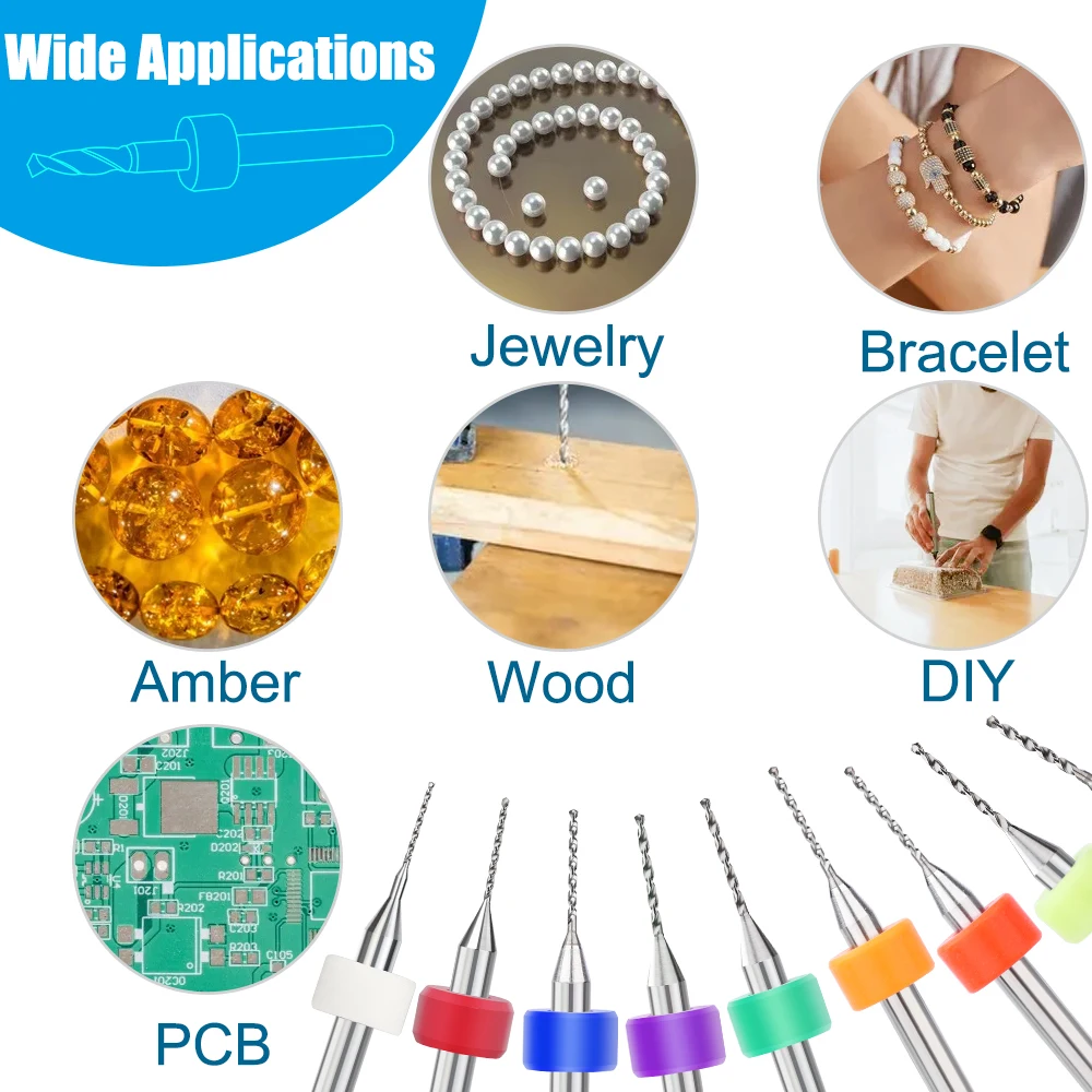 XCAN PCB 미니 드릴 비트, 인쇄 회로 기판 CNC 드릴 비트 기계용 텅스텐 카바이드, 0.3mm ~ 1.2mm, 세트당 10 개