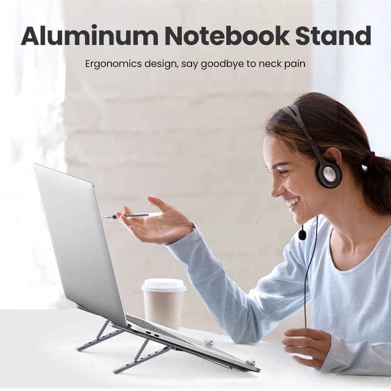 UGREEN 노트북 스탠드 홀더 Macbook Air Pro 접이식 알루미늄 수직 노트북 스탠드 노트북 지원 Macbook Pro Tablet Stand