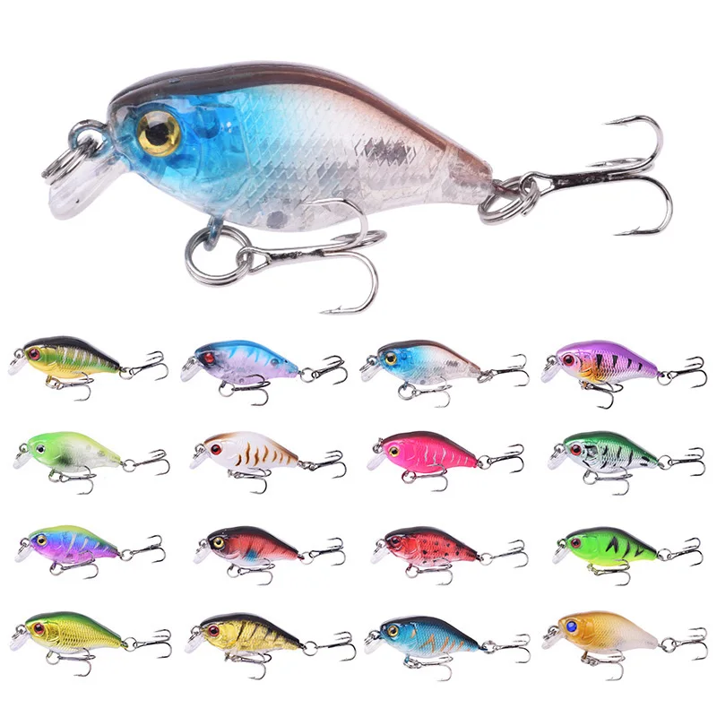 1Pcs Crankbait 미노 낚시 미끼 45mm 4g Wobblers 인공 하드 미끼 부동 농어 미끼 플라스틱 물고기 낚시 태클