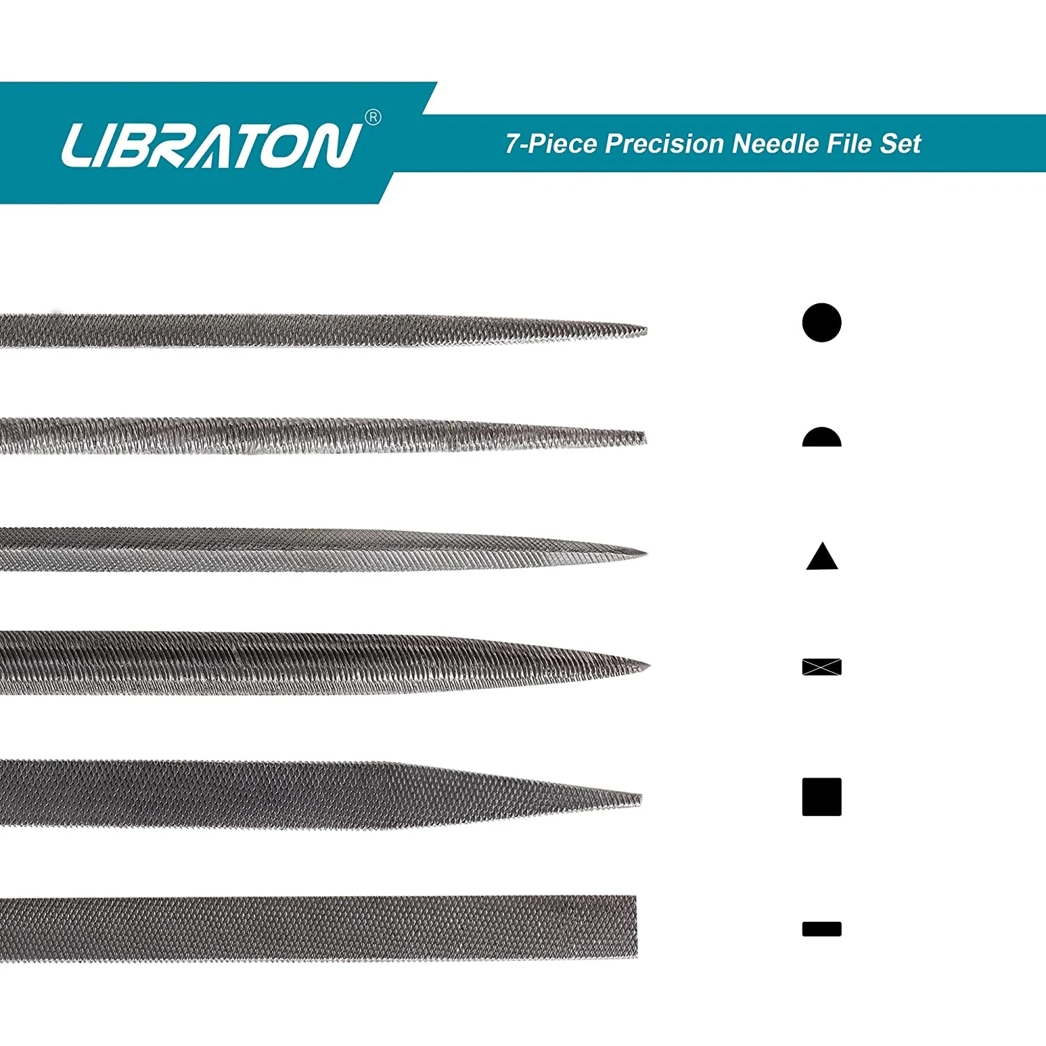 Libraton 바늘 파일 세트, 교환 가능, 소형 파일, 미니 파일, 목재 파일, 금속 파일 세트, 손잡이가 있는 스틸 파일, 6 개