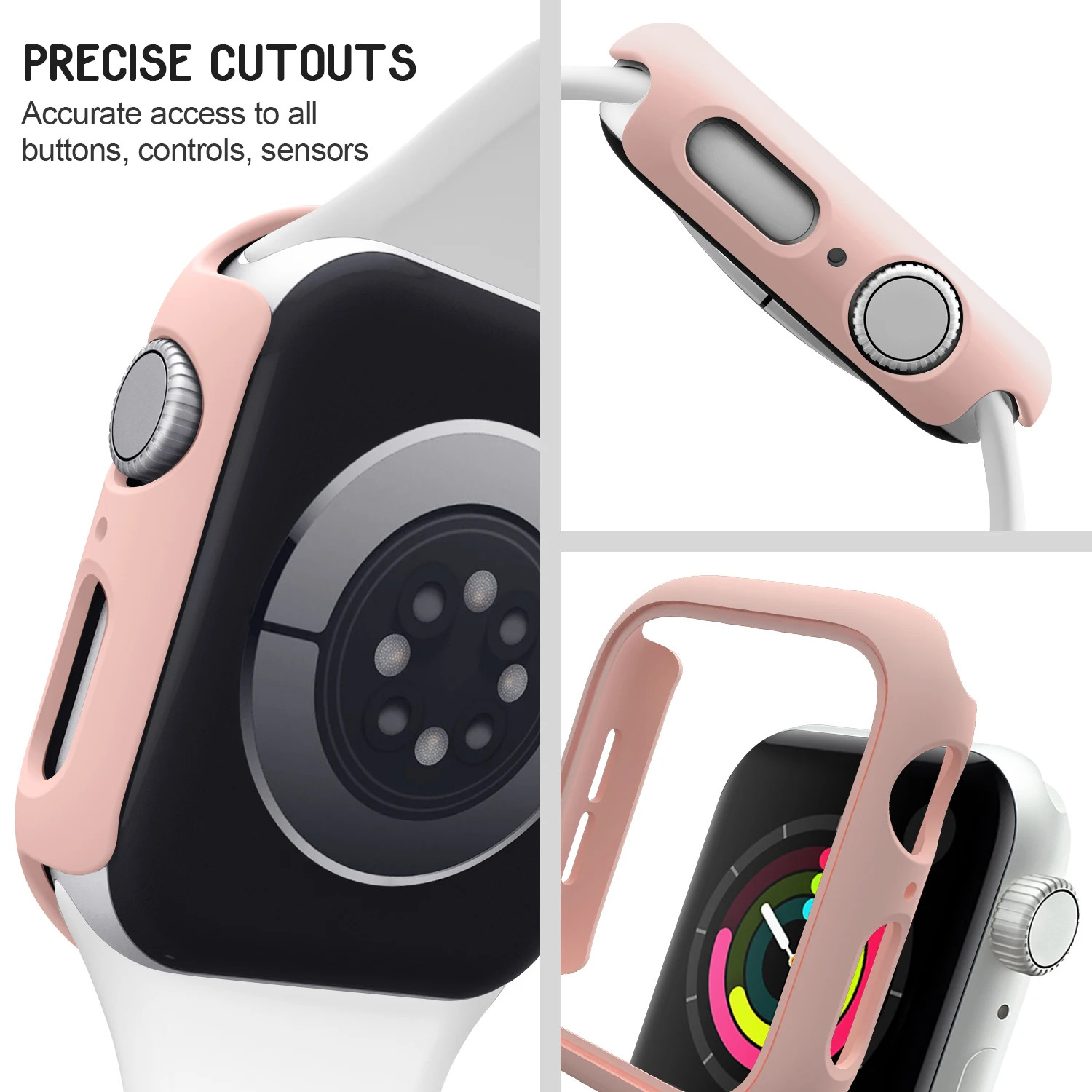 Apple Watch SE 용 패션 매트 보호 케이스 커버 7 6 5 4 3 PC 범퍼 41mm 44mm 38mm 42mm 45mm, iWatch 프레임용 하드 쉘