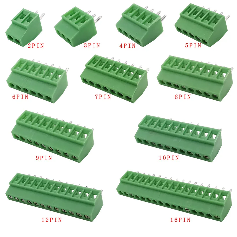 와이어용 미니 PCB 나사 터미널 블록 커넥터, KF128, 2.54mm, 0.1 인치 피치, 2P, 3P, 4P, 5P, 6P, 7P, 8P, 9P, 10P, 12P, 16P 터미널